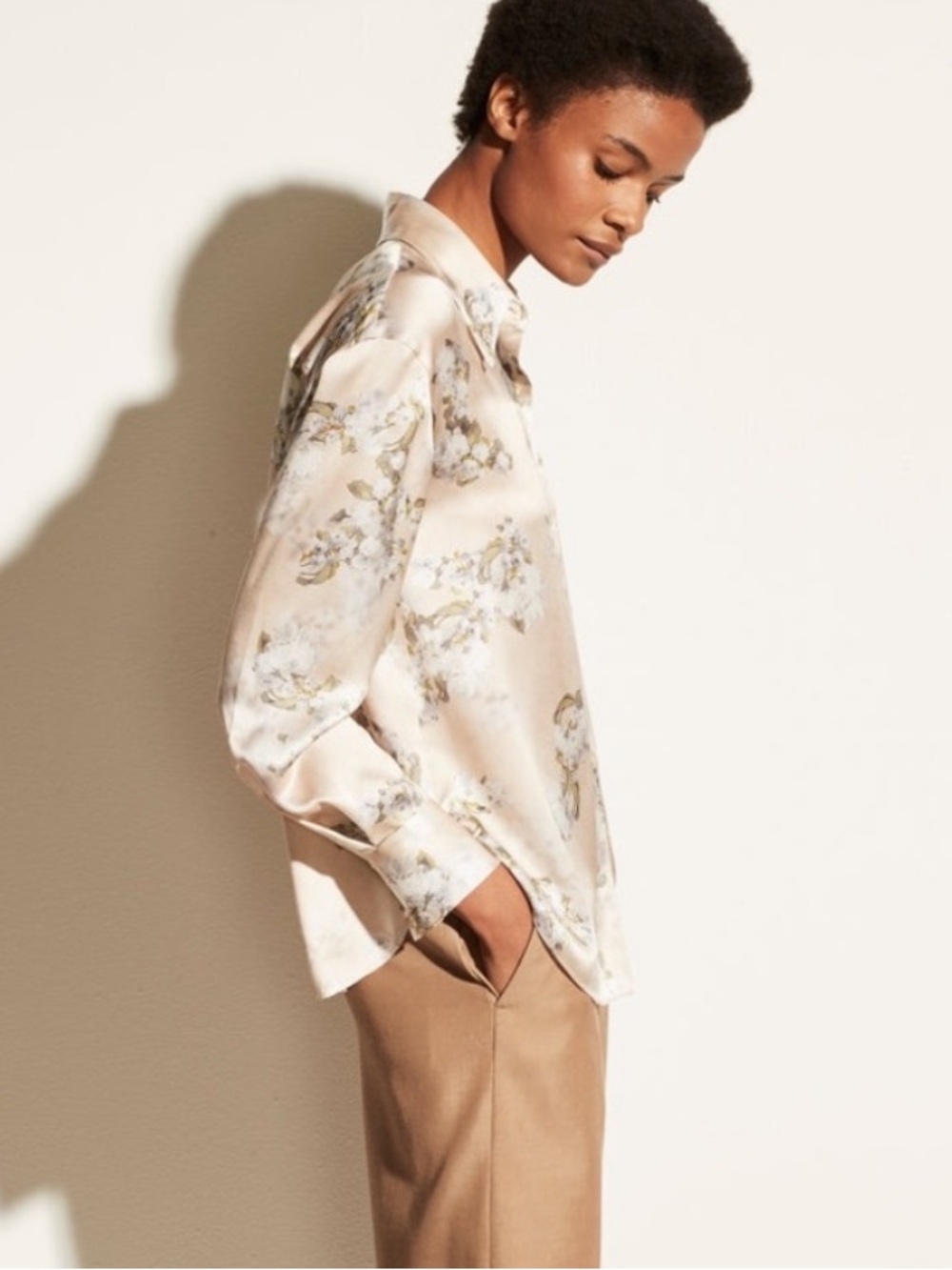 Vince Hazy Blossom silk blouse small
